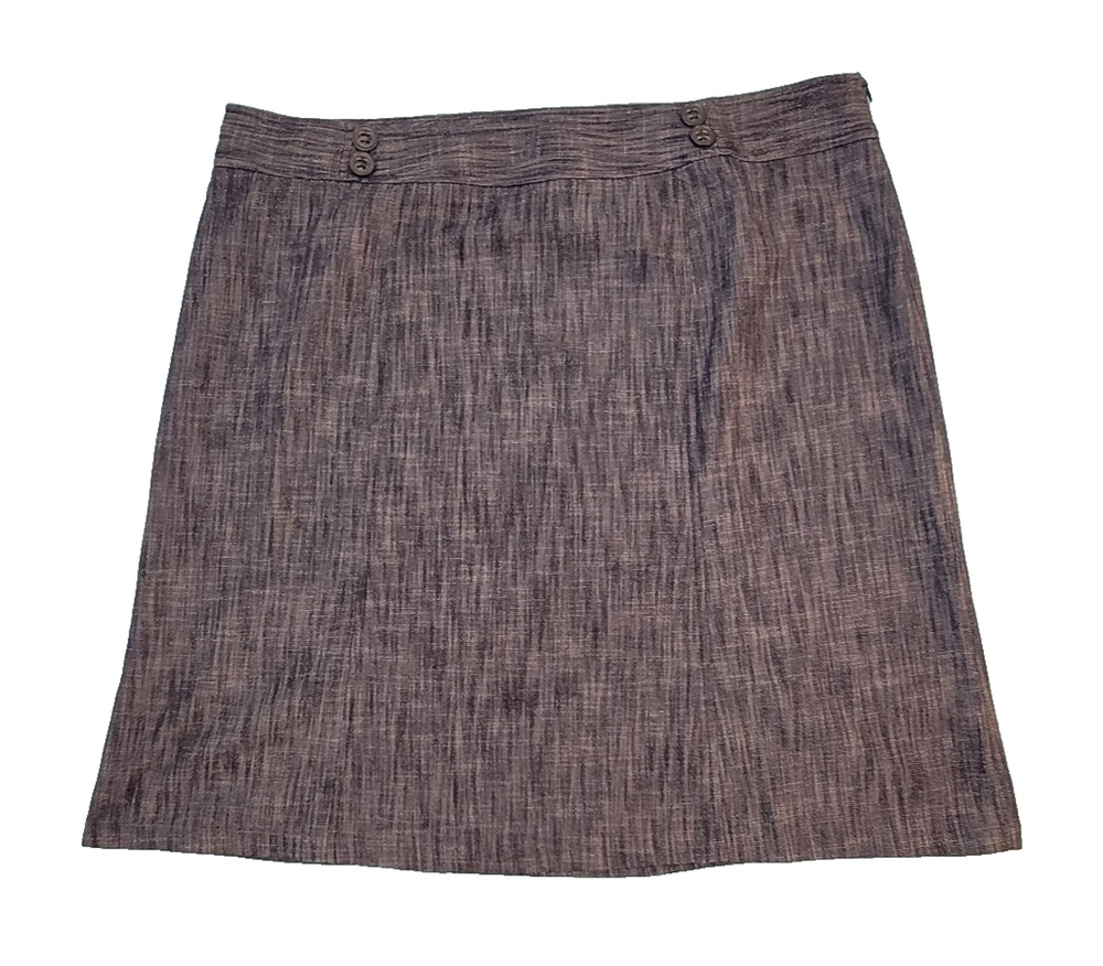Lane Bryant Womens Skirt 20 Navy Blue Knee Length Cotton Stretch Straight Office